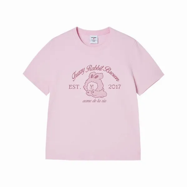 Design Fuzzy Rabbit Brown Est. 2017 Pink T-Shirt T-Shirts - 1