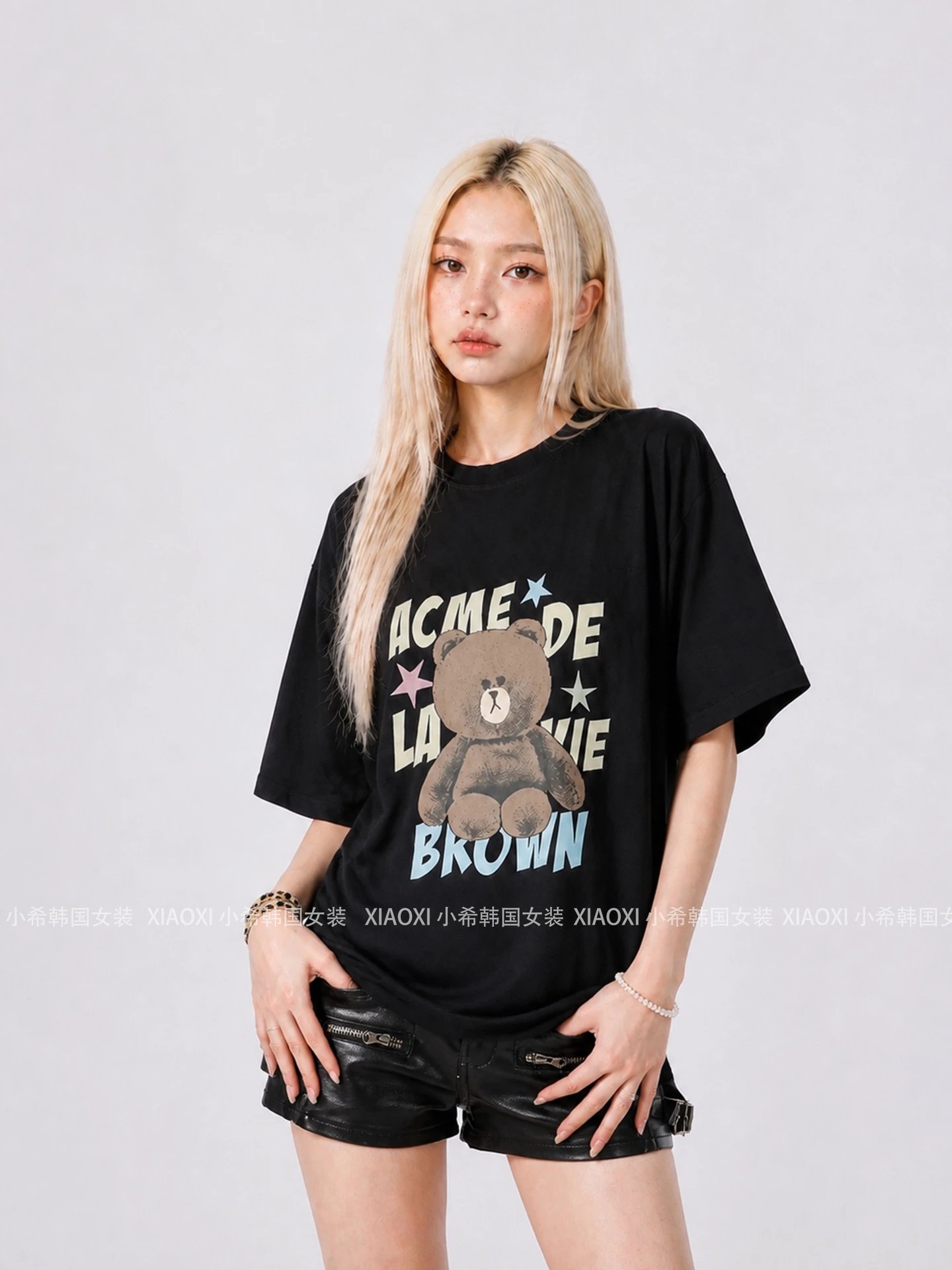 Design ACME DE LA VIE ADLV Bear Graphic T-Shirt Black T-Shirts - 6