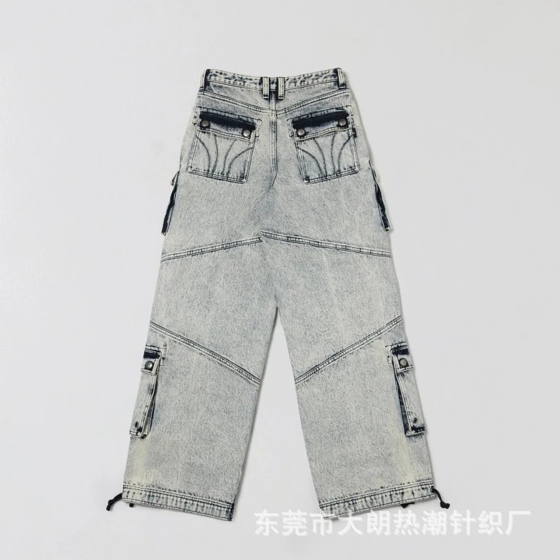 Design Cargo Jeans Acid Wash Gray - 13