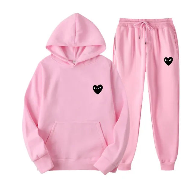 Comme des Garçons Play Pink Heart Hoodie and Sweatpants Set - 24