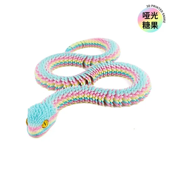 Design 3D Printed Candy Snake Toy Multicolor Accessories - 1