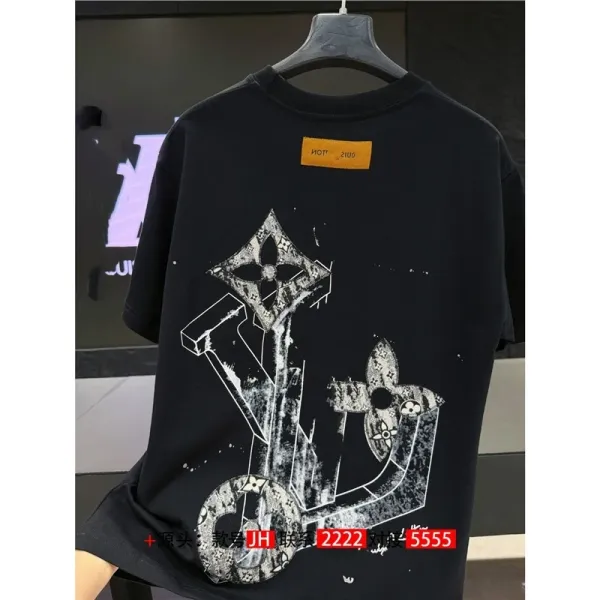 Design Graphic Print Oversized Black T-Shirt - 1