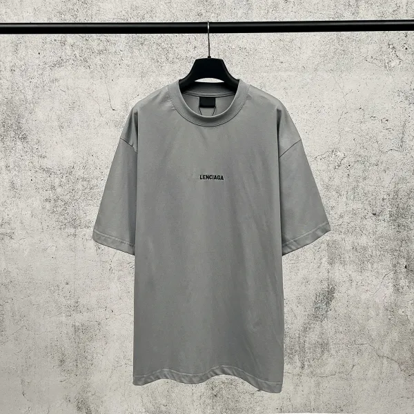 Design Lenciaga Minimal Logo Gray T-Shirt T-Shirts - 1