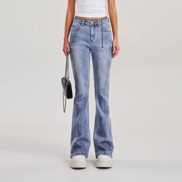 Design Flared White Denim Jeans - 14