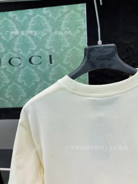 Gucci Cat Print T-Shirt Beige - 5