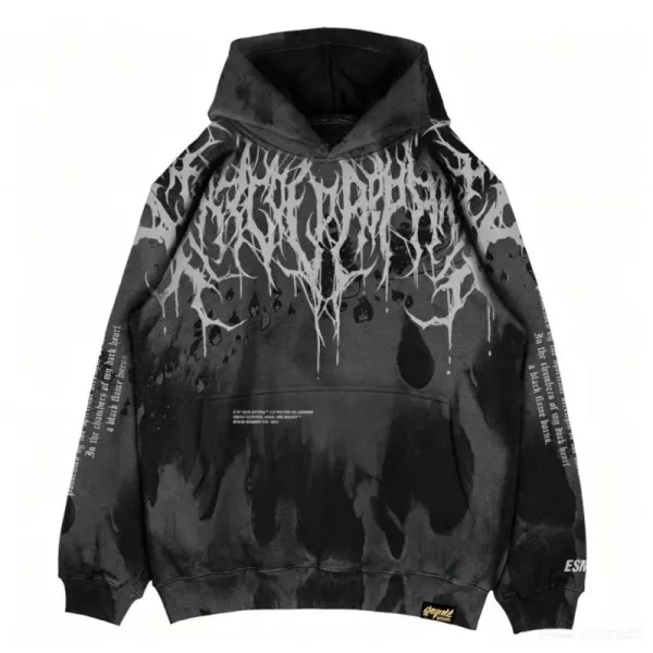 Design Dripping Ink Hoodie Black Multicolor Hoodie - 1