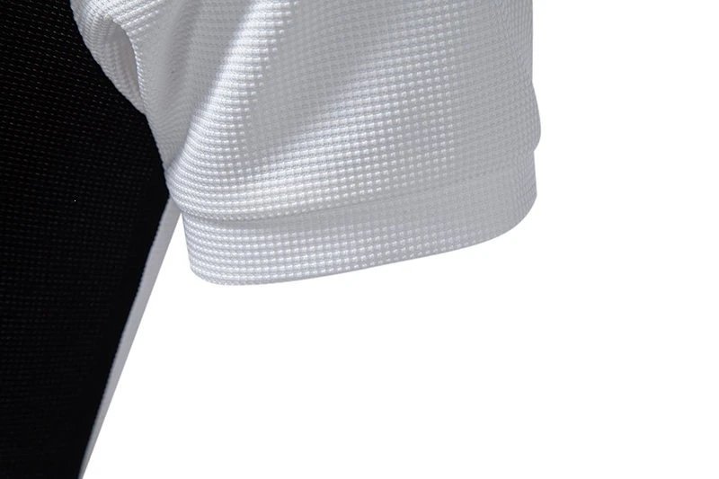 Design Color-Block Polo Shirt White Black Tops.polo - 13
