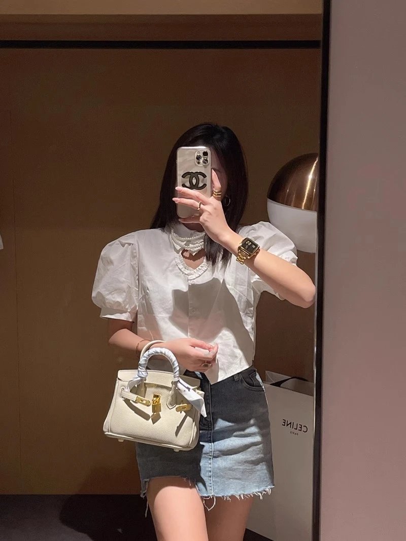 Loewe Puzzle Mini Black Leather Handbag with Gold Hardware - 9