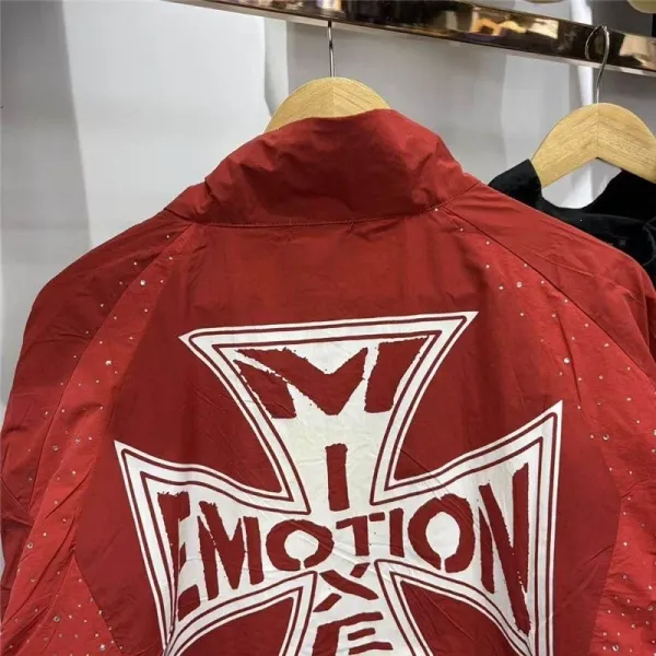 Design EMOTION A.B. Cross Logo Track Pants Red and Black Sweatpants - 7