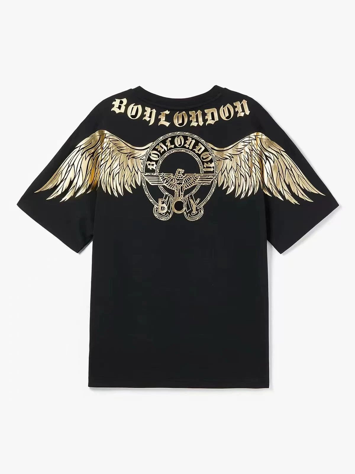 Design Boy London Eagle & Cards Graphic Black T-Shirt T-Shirts - 16