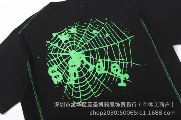 SP5DER Spider Web Graphic T-Shirt Black - 28