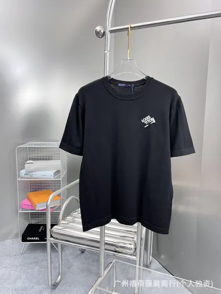 Louis Vuitton Logo Knit T-Shirt Black - 1