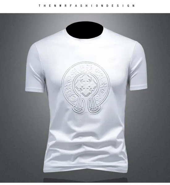 Design Embroidered Crest Logo White T-Shirt - 3