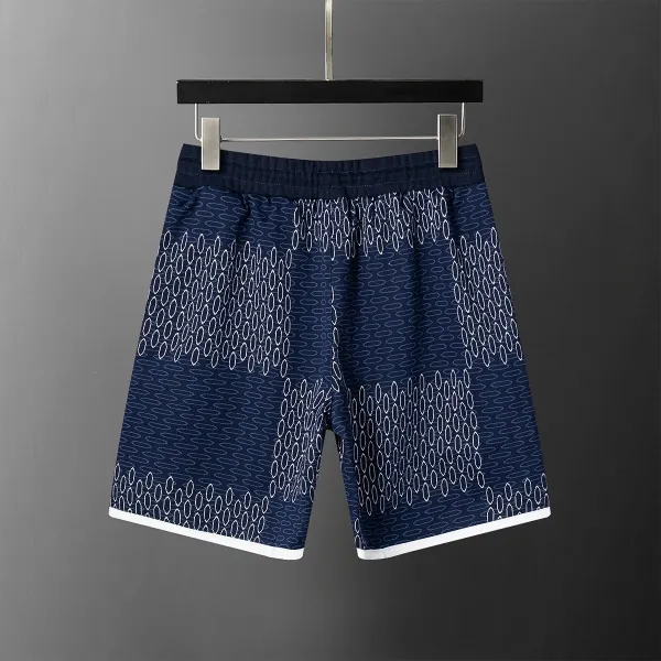 Design Geometric Patterned Drawstring Shorts Black - 4