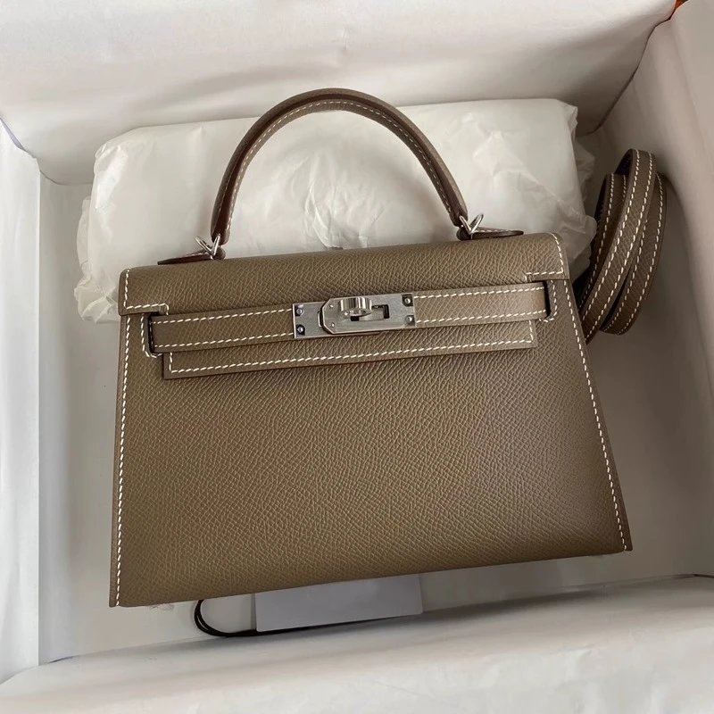 Hermès Kelly 25cm Togo Leather Gris Tourterelle Handbag