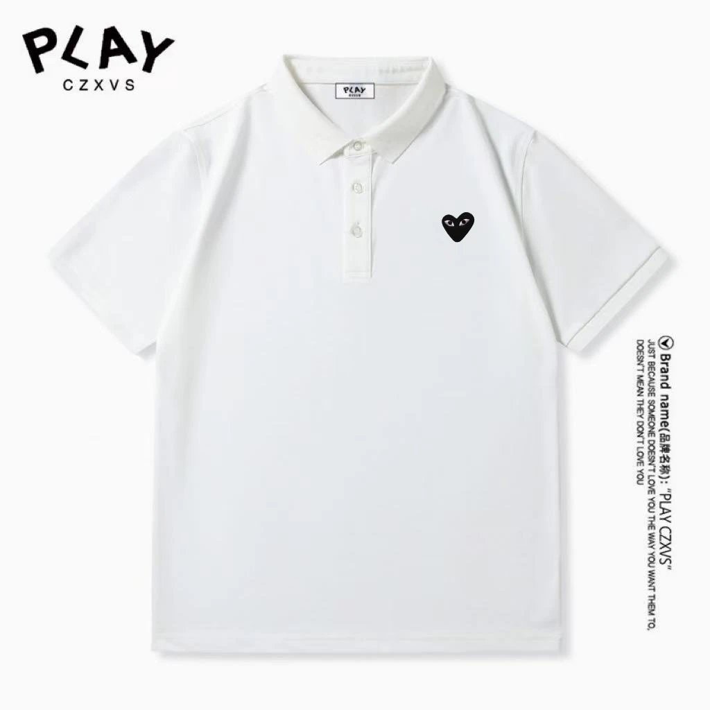 Comme des Garçons Play Red Heart Black Polo Polo Shirt - 9