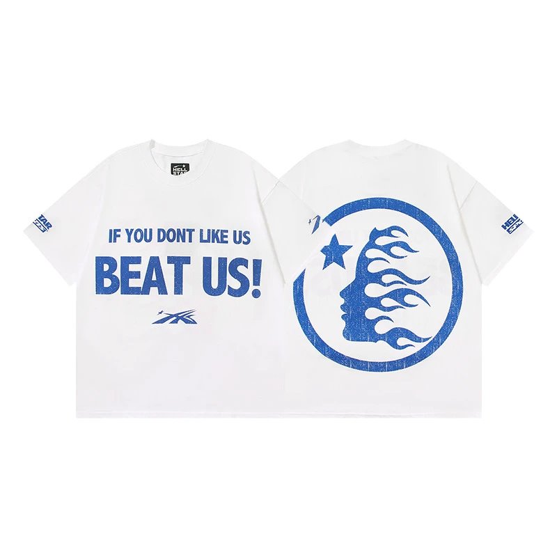HELL Studio If You Don't Like Us Beat Us! Oversized T-Shirt White