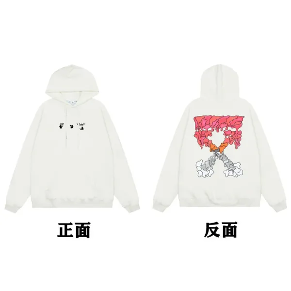 Off-White Abstract Flame Hoodie White - 1