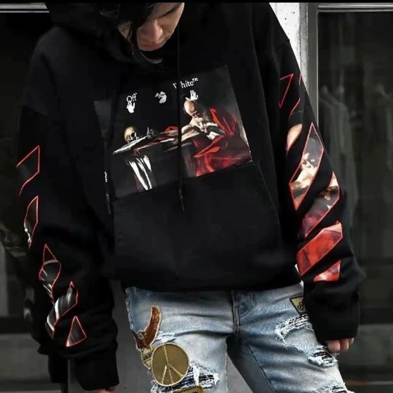 Off-White Painted Arrow Hoodie Black - 10