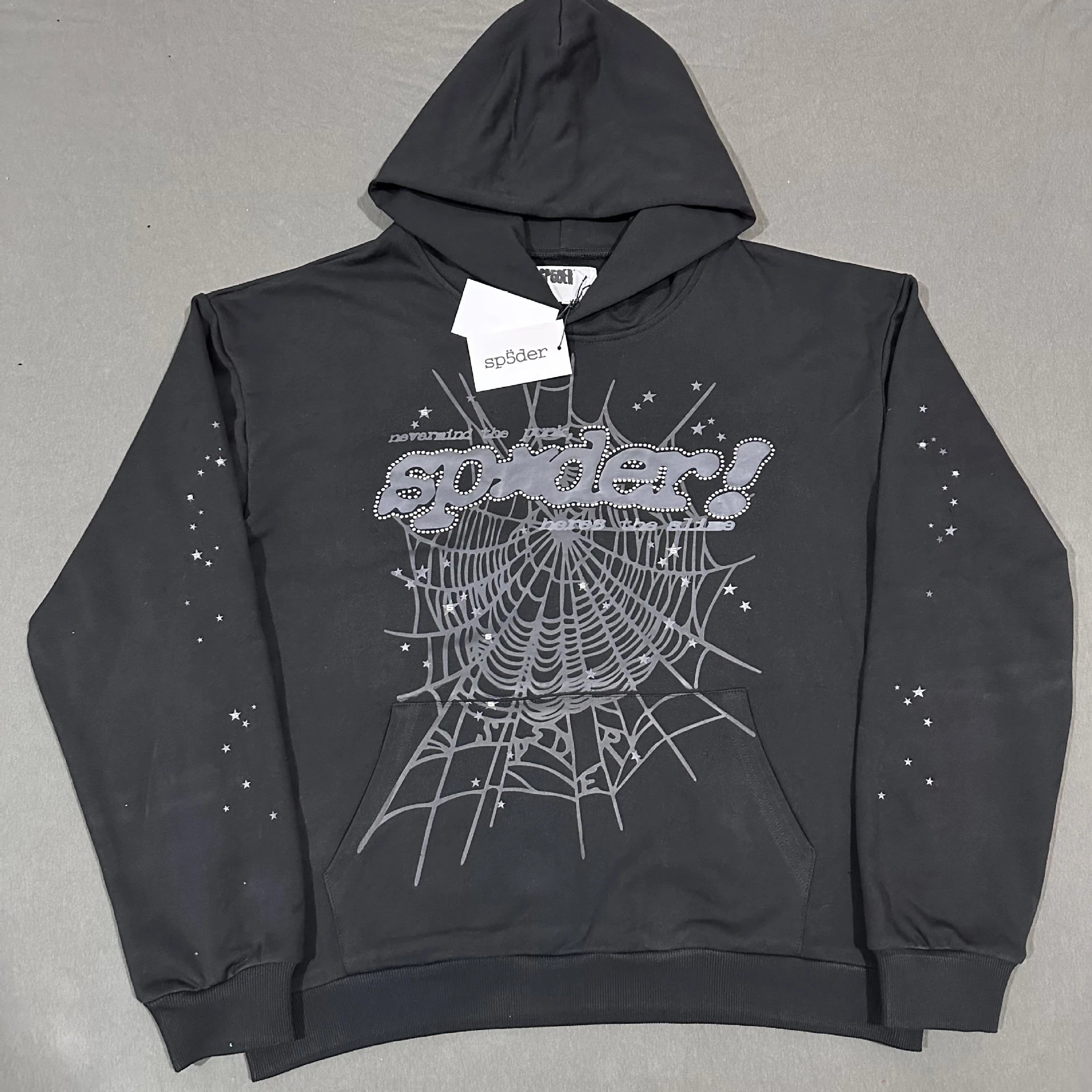 Sp5der Spider! Web Graphic Hoodie Black