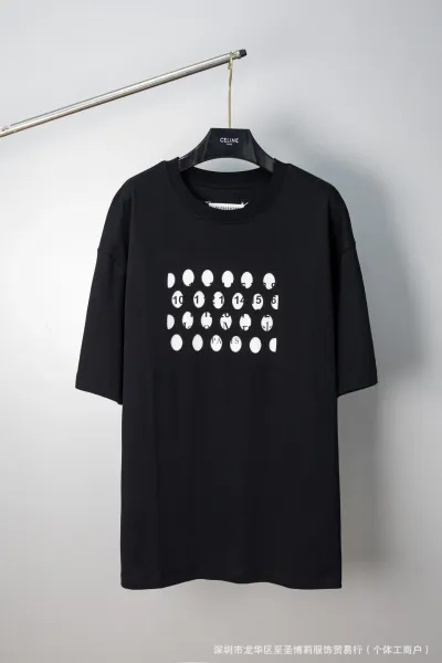 Maison Margiela Numeric Print Black T-Shirt - 43