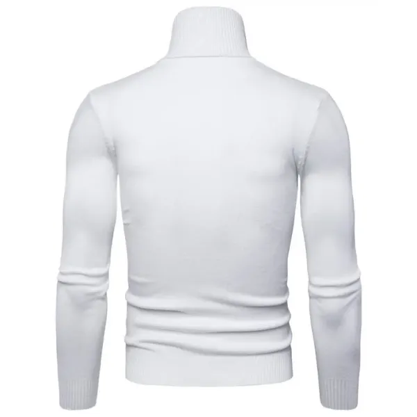 Design Turtleneck Sweater White - 4