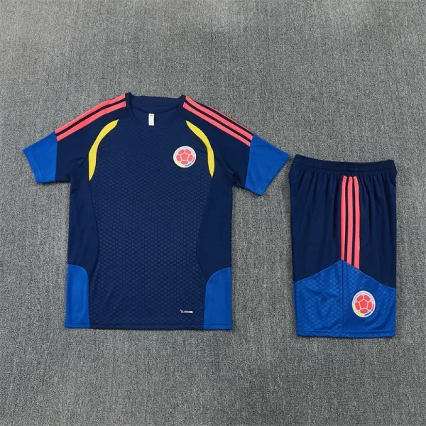 CBF Colombia National Team Training Kit Navy Blue with Red and Yellow Accents Jersey and Shorts Sets - 1