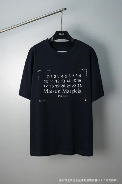 Maison Margiela Numeric Print Black T-Shirt - 32