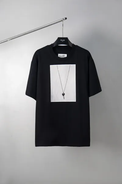 Celine Key Print Oversized T-Shirt Black - 1