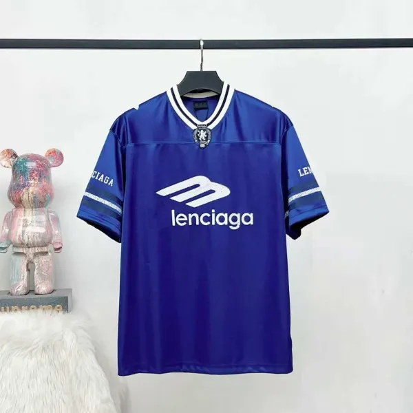 Balenciaga Lenciaga Football Jersey Gray Metallic Sporty T-Shirt Jersey - 5