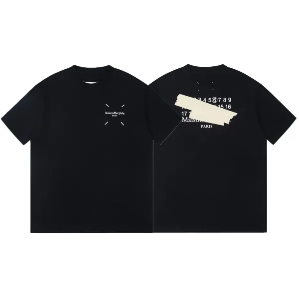 Maison Margiela Numeric Print Black T-Shirt - 21