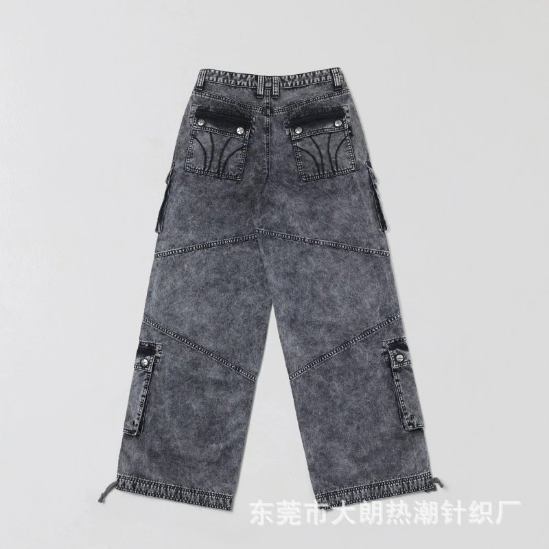 Design Cargo Jeans Acid Wash Gray - 7
