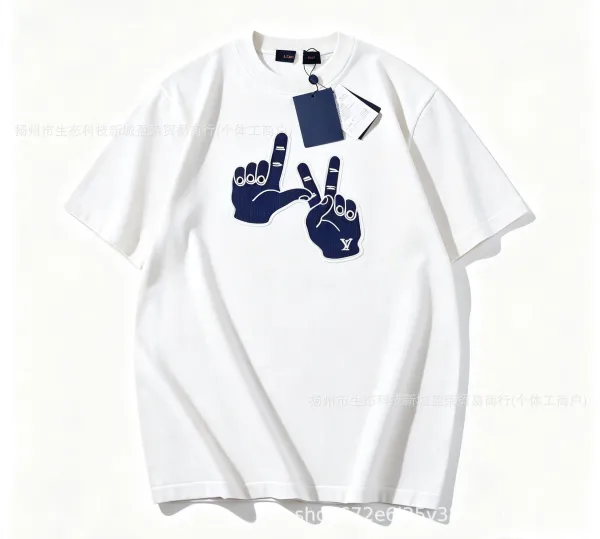 Louis Vuitton Hand Gesture Graphic T-Shirt White - 1