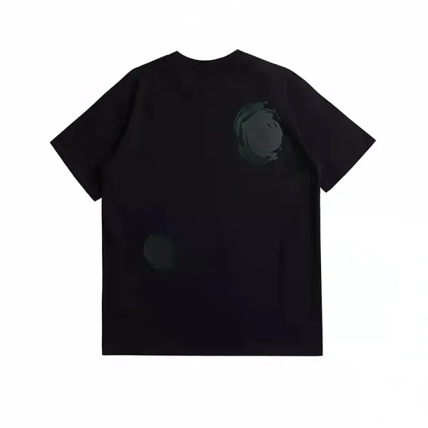 Design Abstract Swirl Print Black T-Shirt - 1