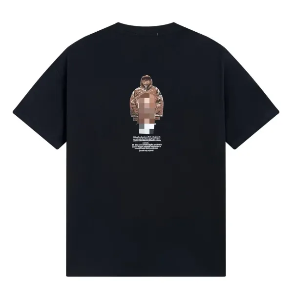 Design Abstract Graphic Print Black T-Shirt - 22