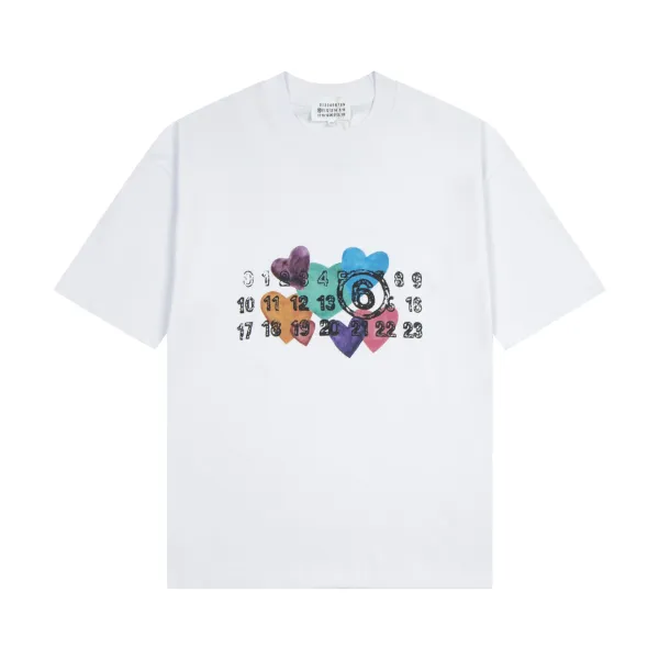 Maison Margiela Numeric Print Black T-Shirt - 44