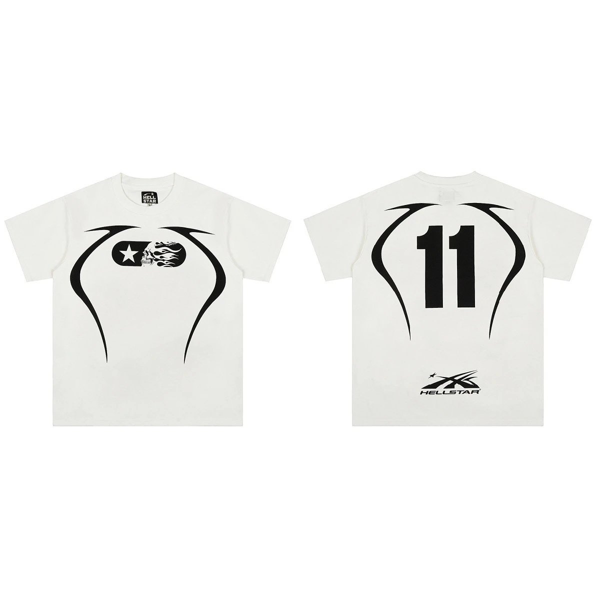Hellstar Skull & Flame Graphic T-Shirt White