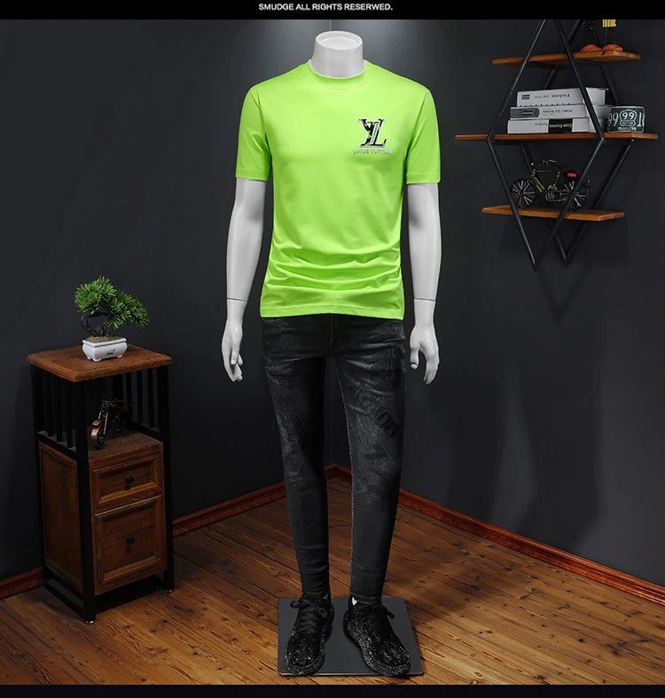 Louis Vuitton LV Monogram Logo Neon Green T-Shirt - 16