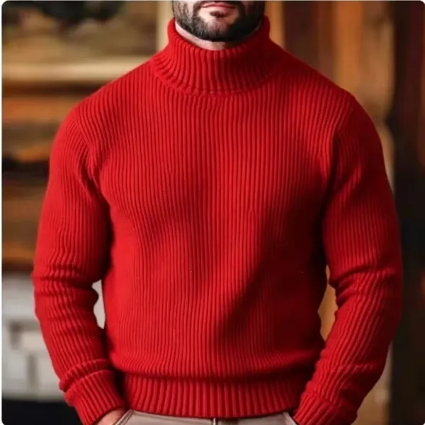 Design Ribbed Turtleneck Sweater Light Gray - 8