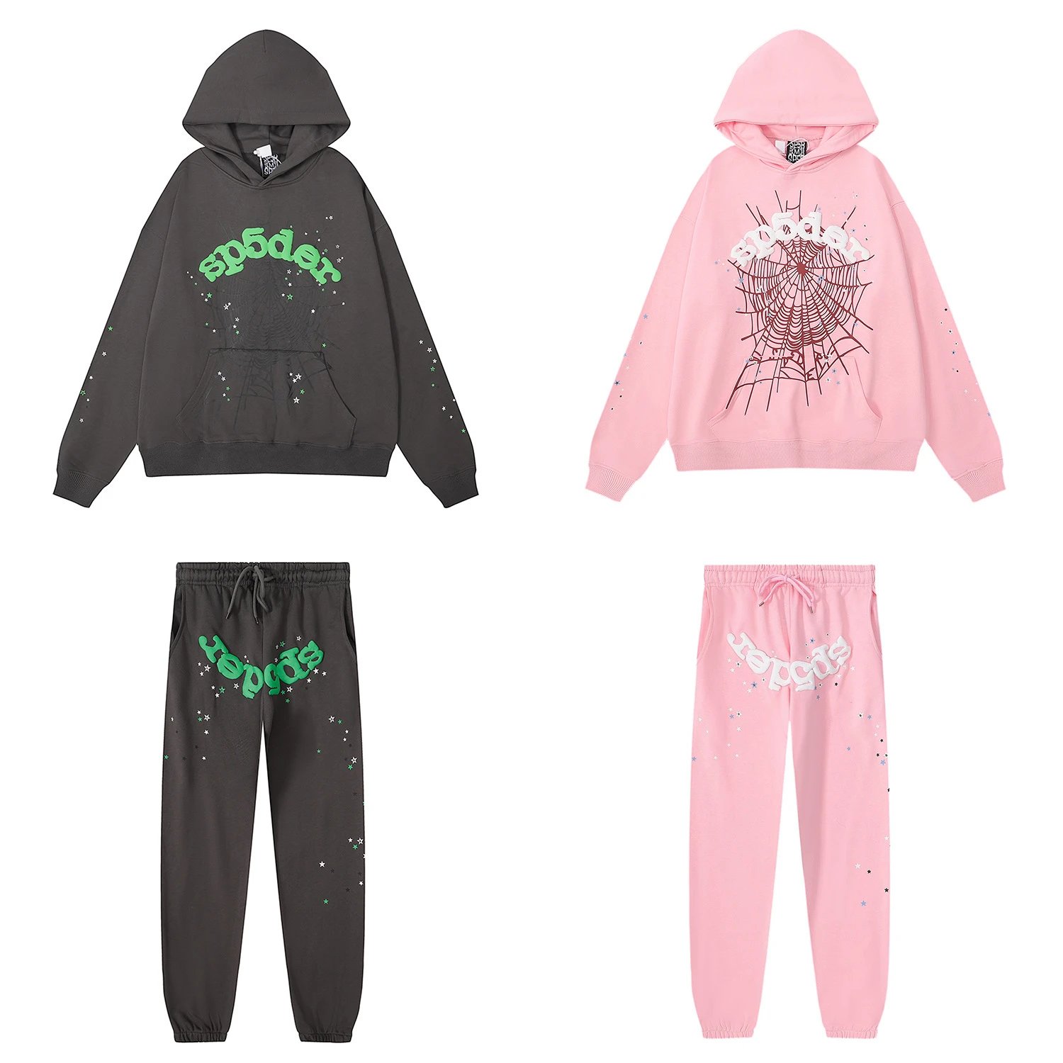 SP5DER Super Five Pink Graphic Hoodie - 31