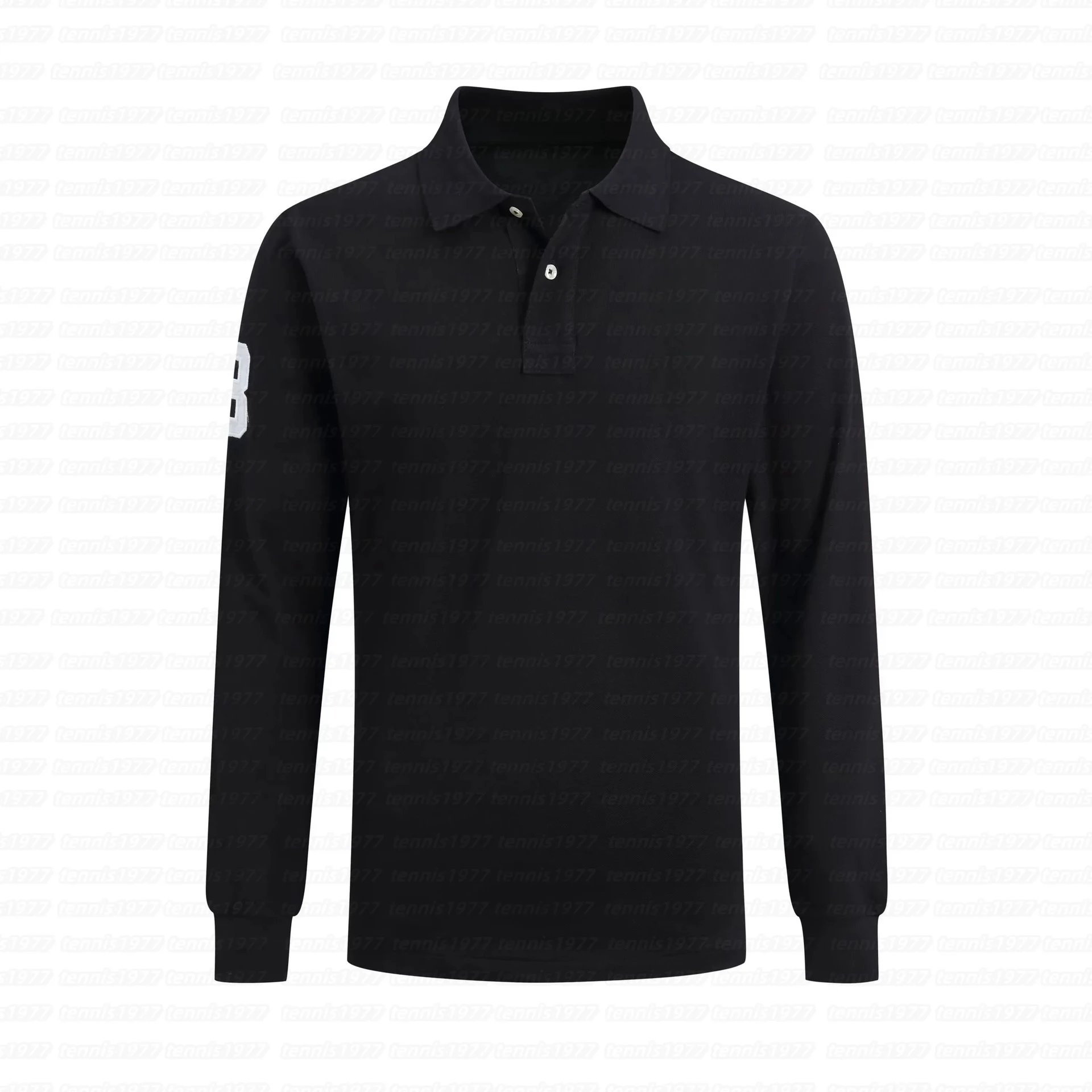 Fred Perry Long Sleeve Polo Black Tops.polo