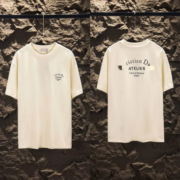 Dior x Stone Island Logo Print White T-Shirt - 37