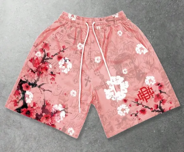 Design Graphic Print Purple Eyes Swim Shorts - 8