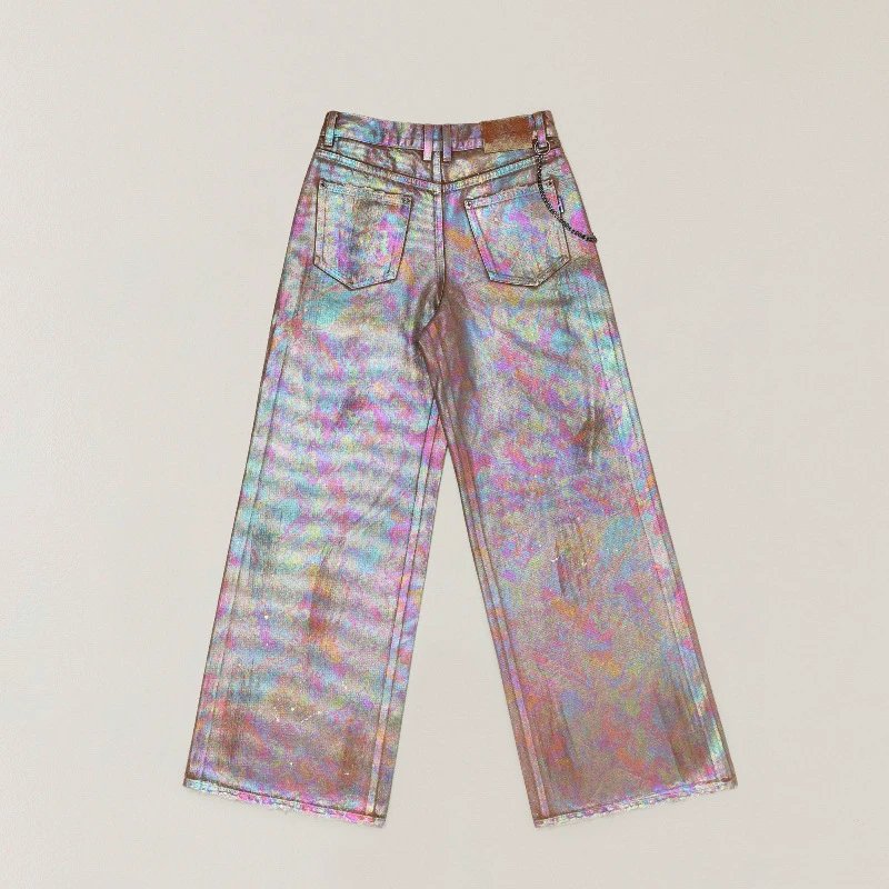 SMF Holographic Wide-Leg Jeans Multicolor - 21
