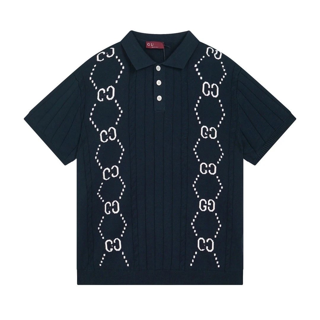 Dior Men's Embroidered Pocket Polo Navy Polo Shirt - 26