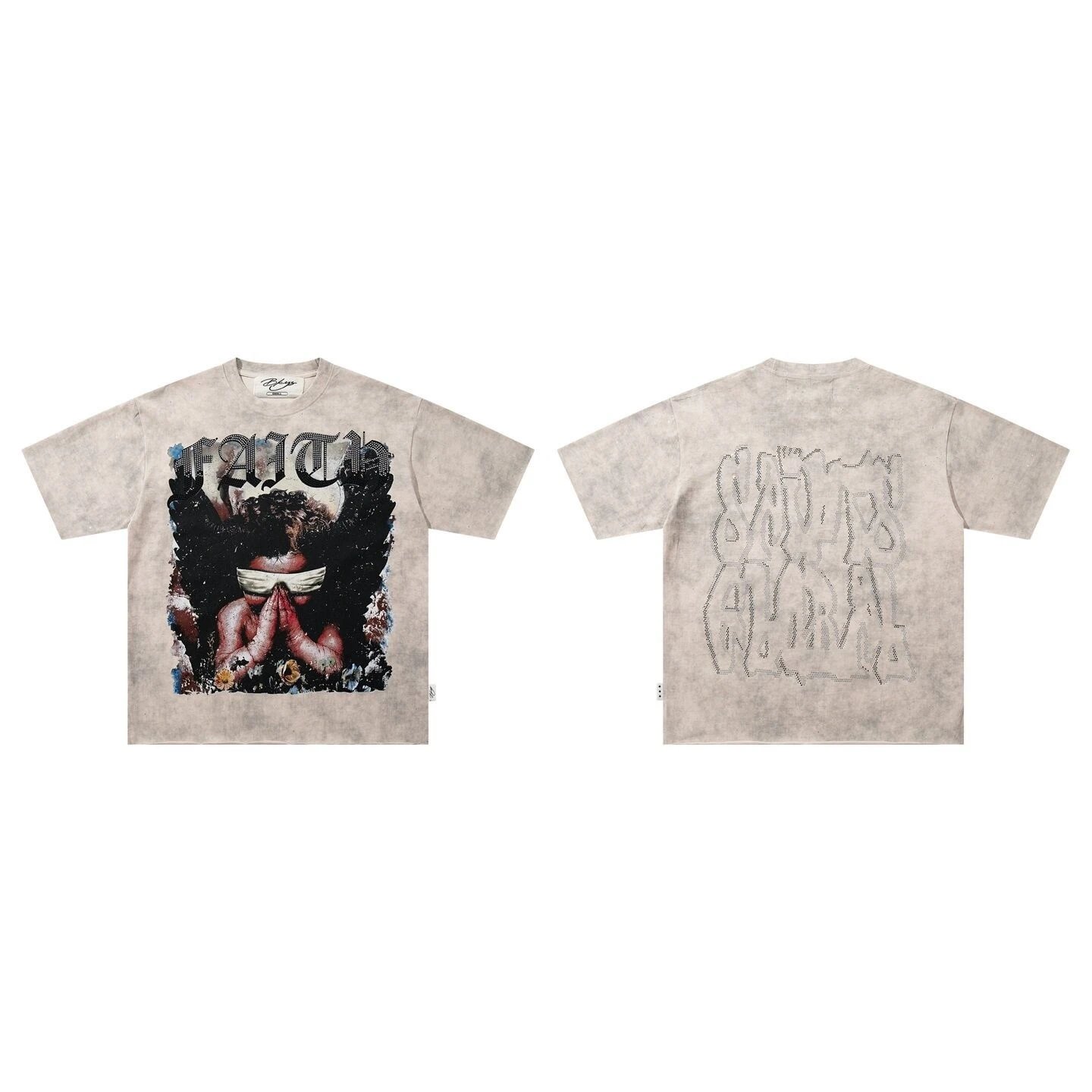 Pop Smoke x Faith 'Faith' Graphic T-Shirt Beige Washed