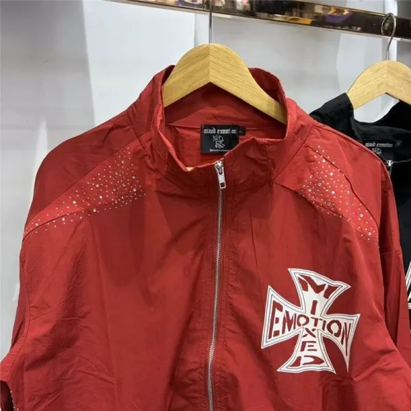 Design EMOTION A.B. Cross Logo Track Pants Red and Black Sweatpants - 5