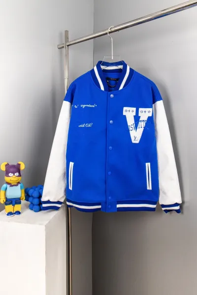 Louis Vuitton Varsity Jacket Blue and White Outerwear Jacket - 1
