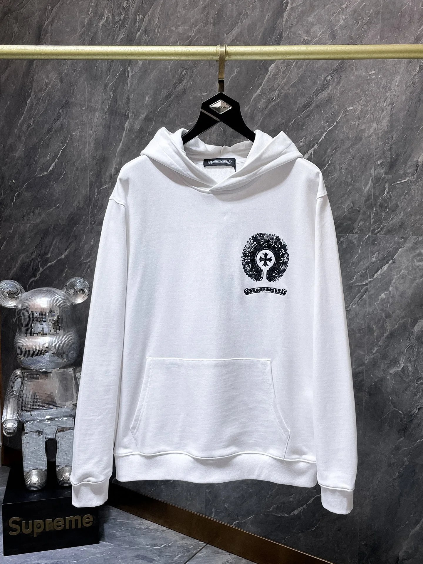 Chrome Hearts Cross Motif Zip-Up Hoodie Black - 4
