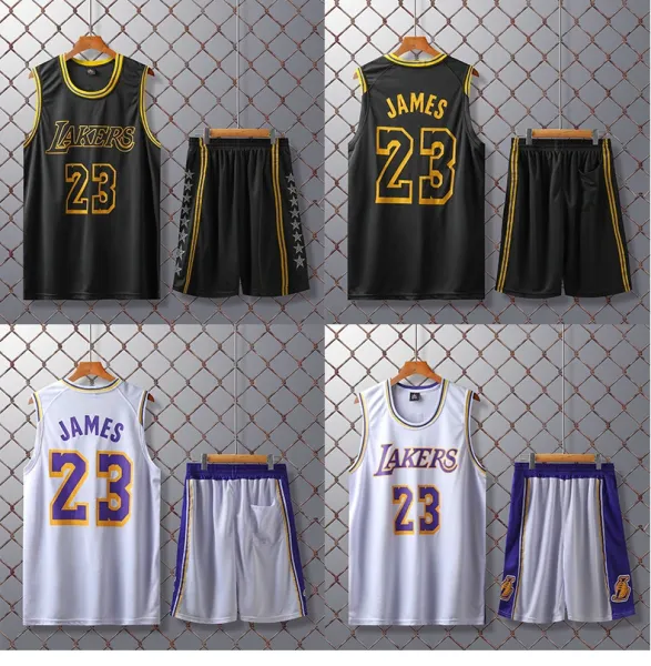 Los Angeles Lakers LeBron James #6 Purple Basketball Jersey Set - 8